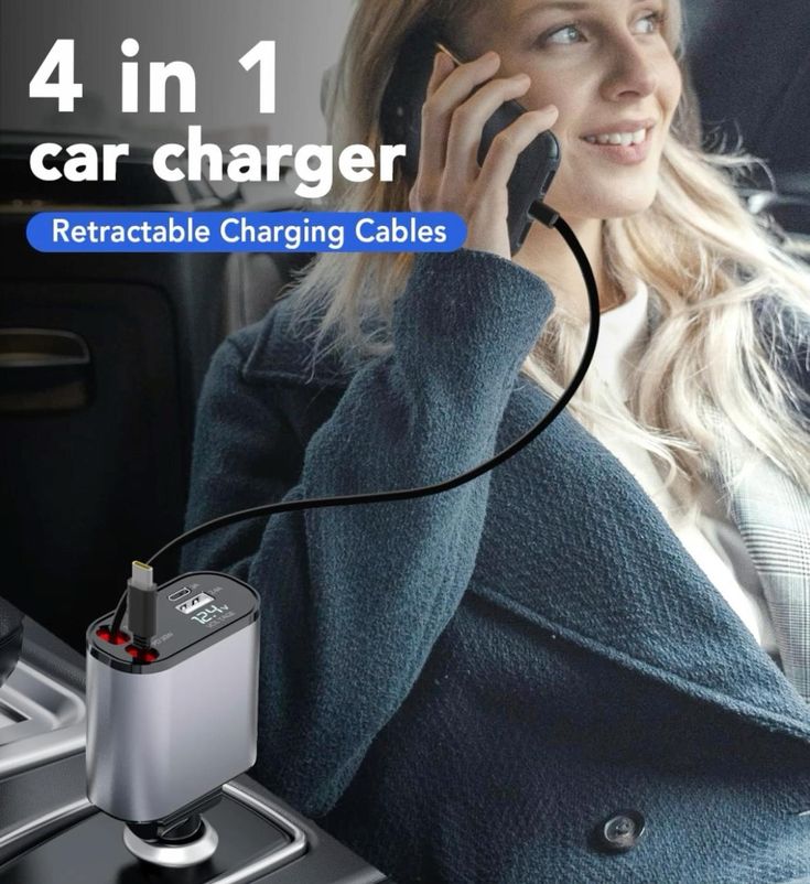 4 in 1 Retractable Car Charger