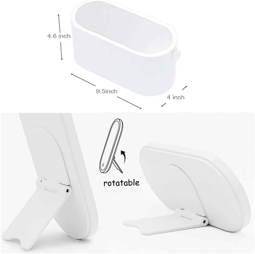 Portable LED Light Storage Box Beauty And Makeup Mirror