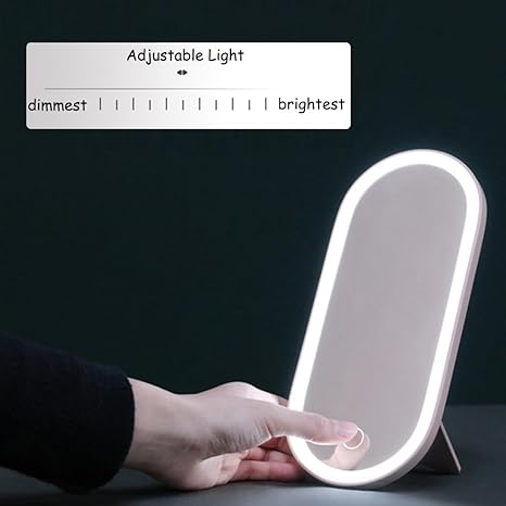 Portable LED Light Storage Box Beauty And Makeup Mirror