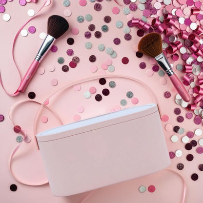 Portable LED Light Storage Box Beauty And Makeup Mirror